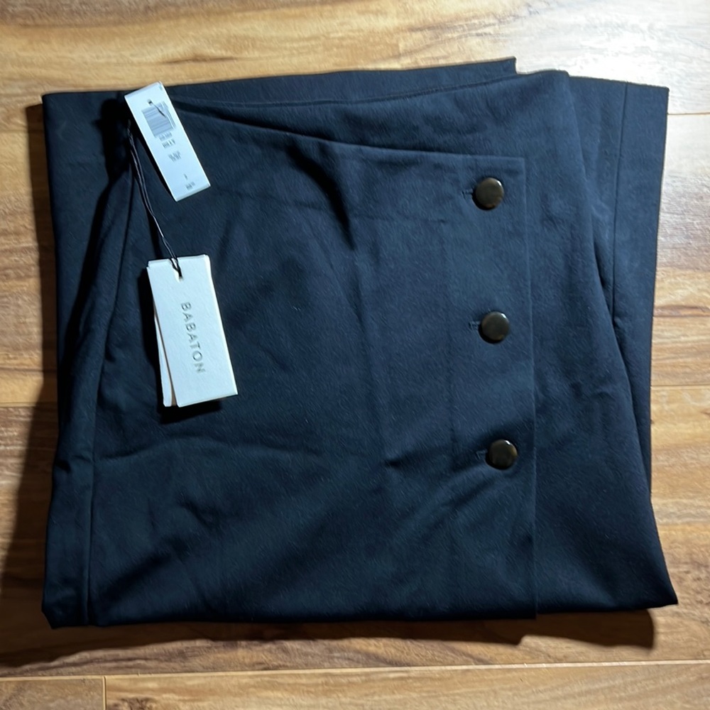 Black pencil skirt- button asymmetrical